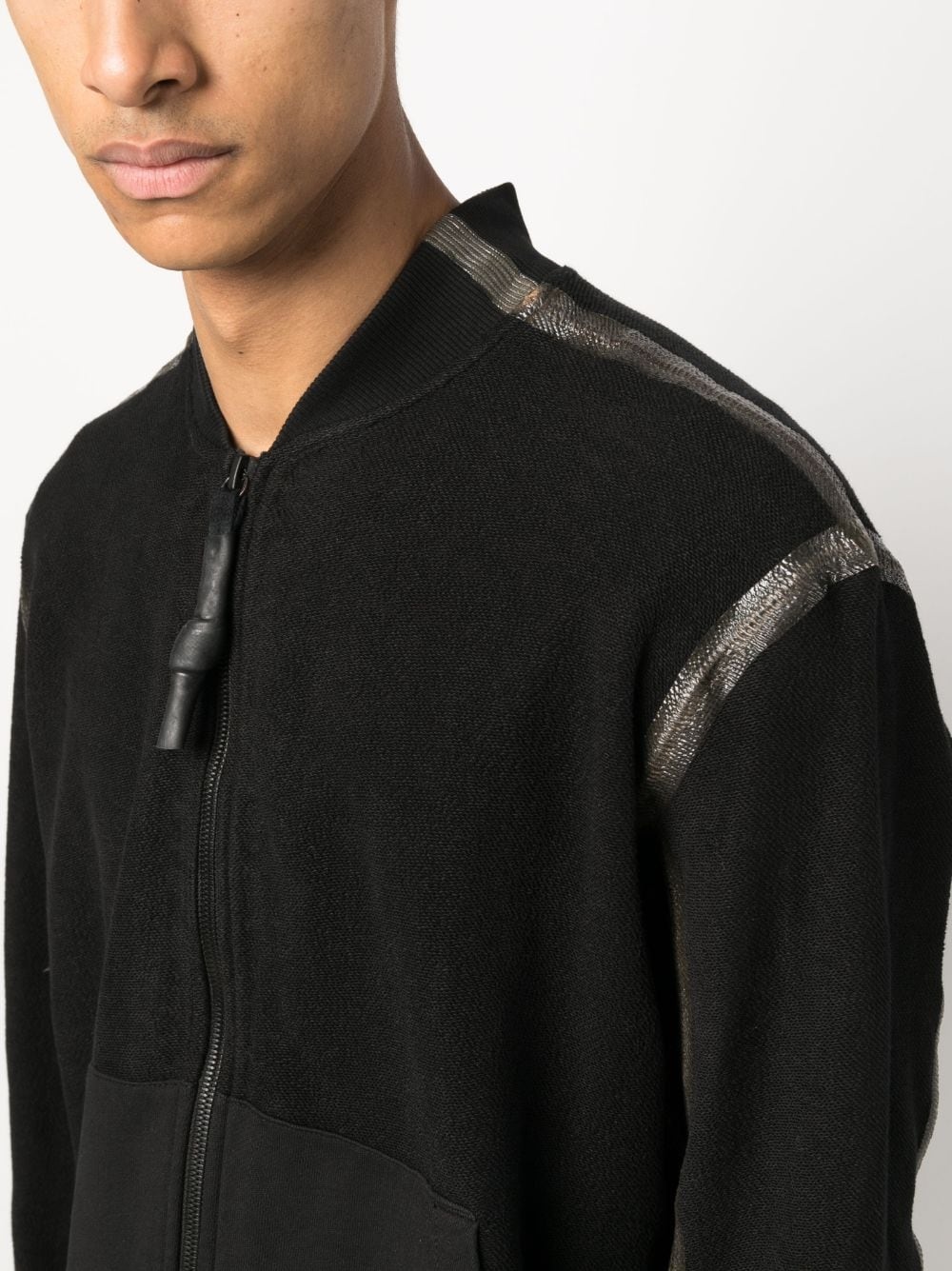 seam-detailing zip-up midi coat - 5