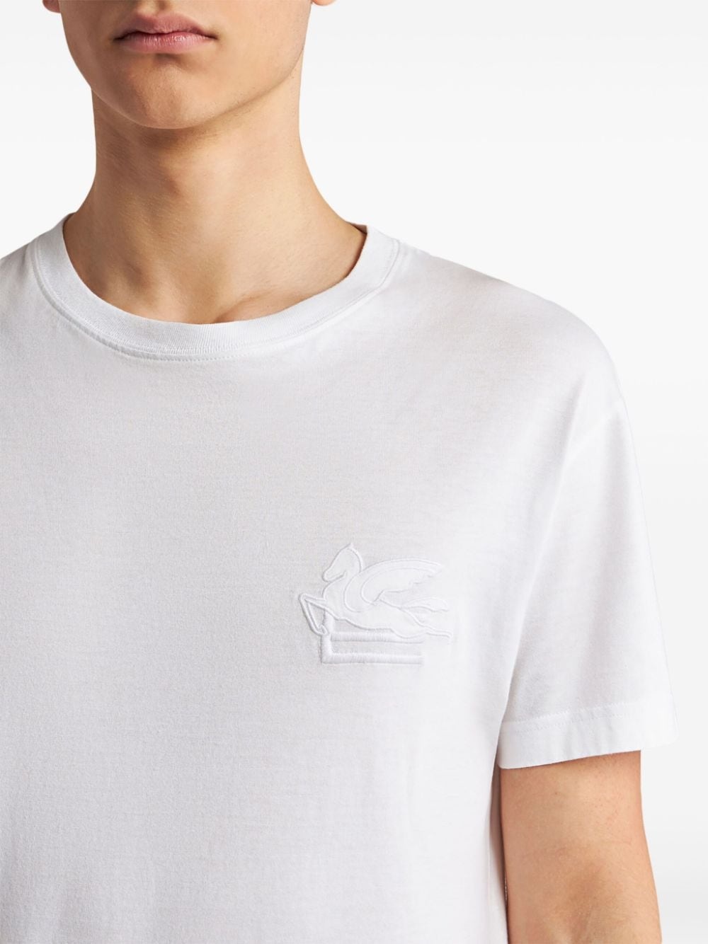 logo-embroidered cotton T-shirt - 4