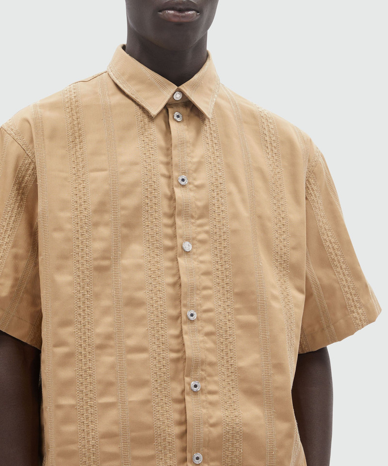 Gabardine shirt with stripes and embroidery 5