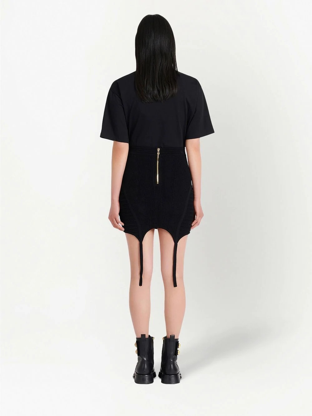 lattice-strap knitted miniskirt - 4