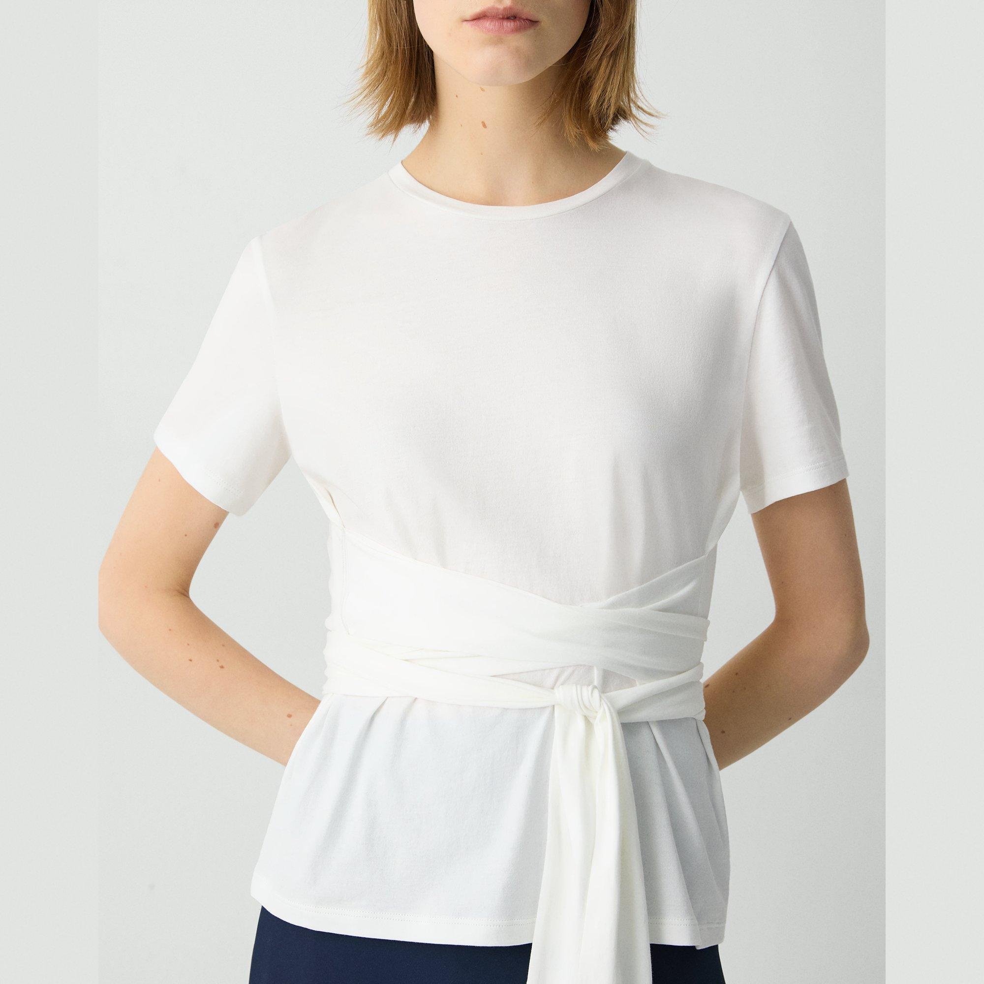 Tie-Front Tee in Cotton - 5