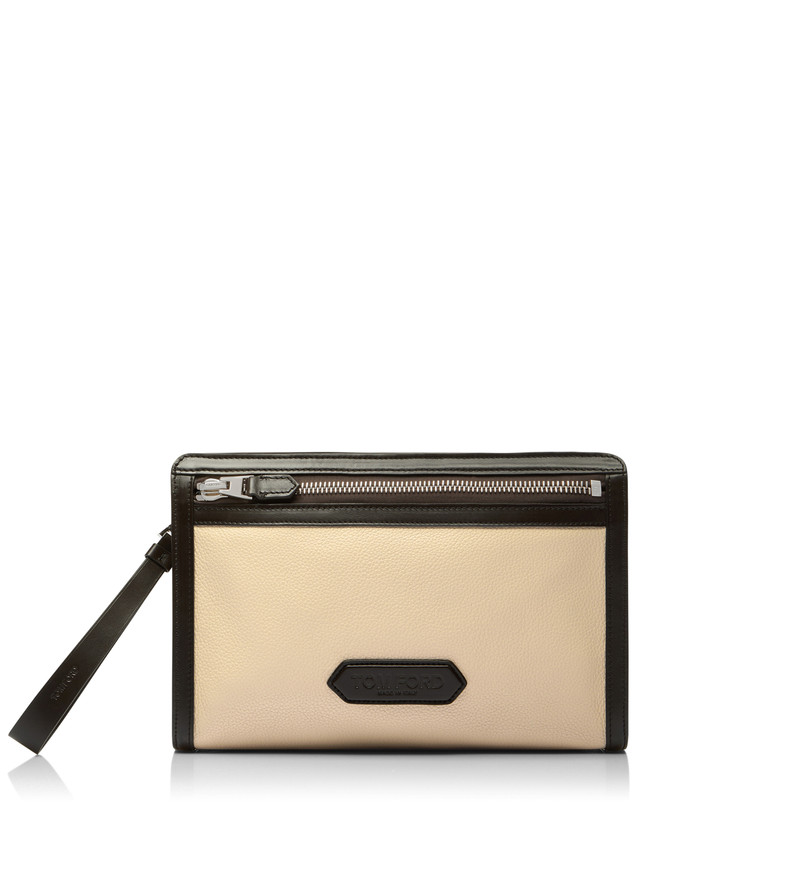 GRAIN LEATHER MEDIUM ZIP POUCH 1