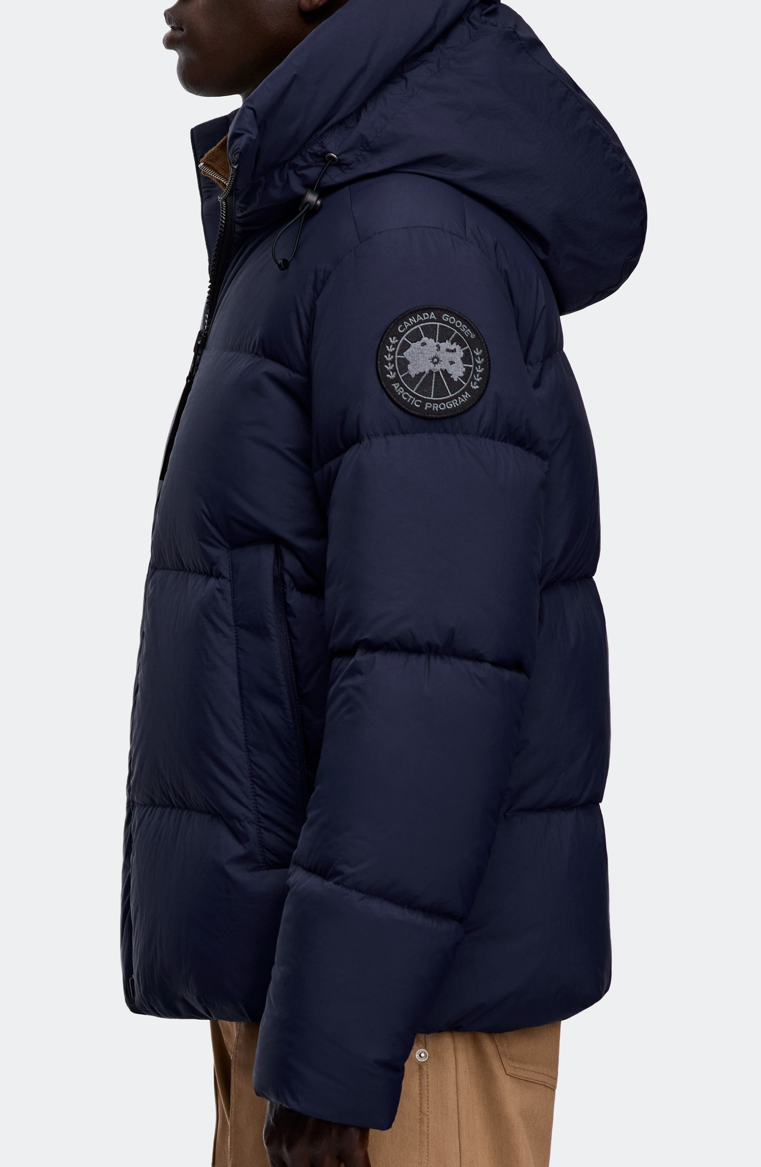 Canada Goose Crofton Water Resistant Packable 750 Fill Power Down Hooded Jacket in Atlantic Navy - 3