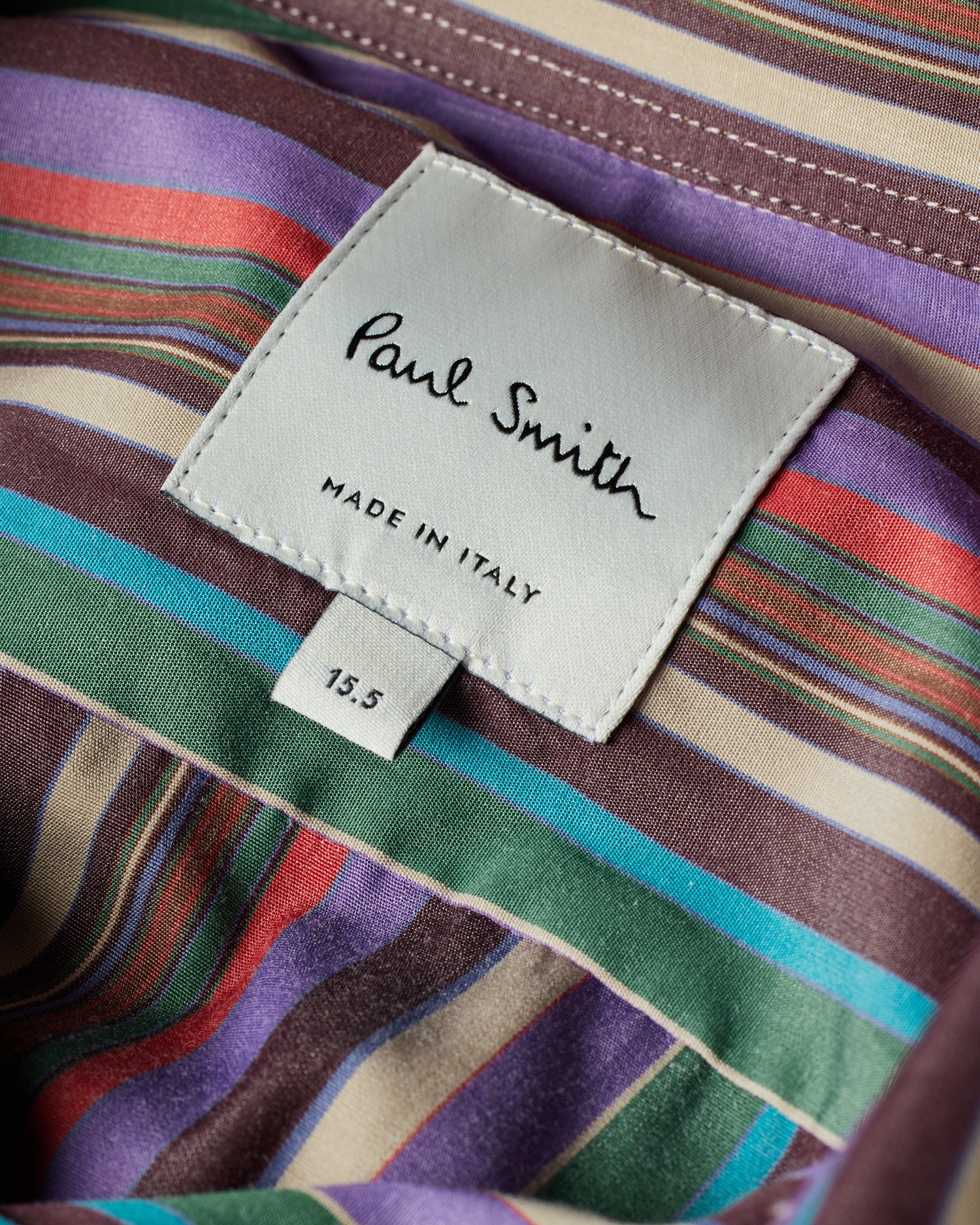 Tailored-Fit Purple Multistripe Cotton Shirt - 3