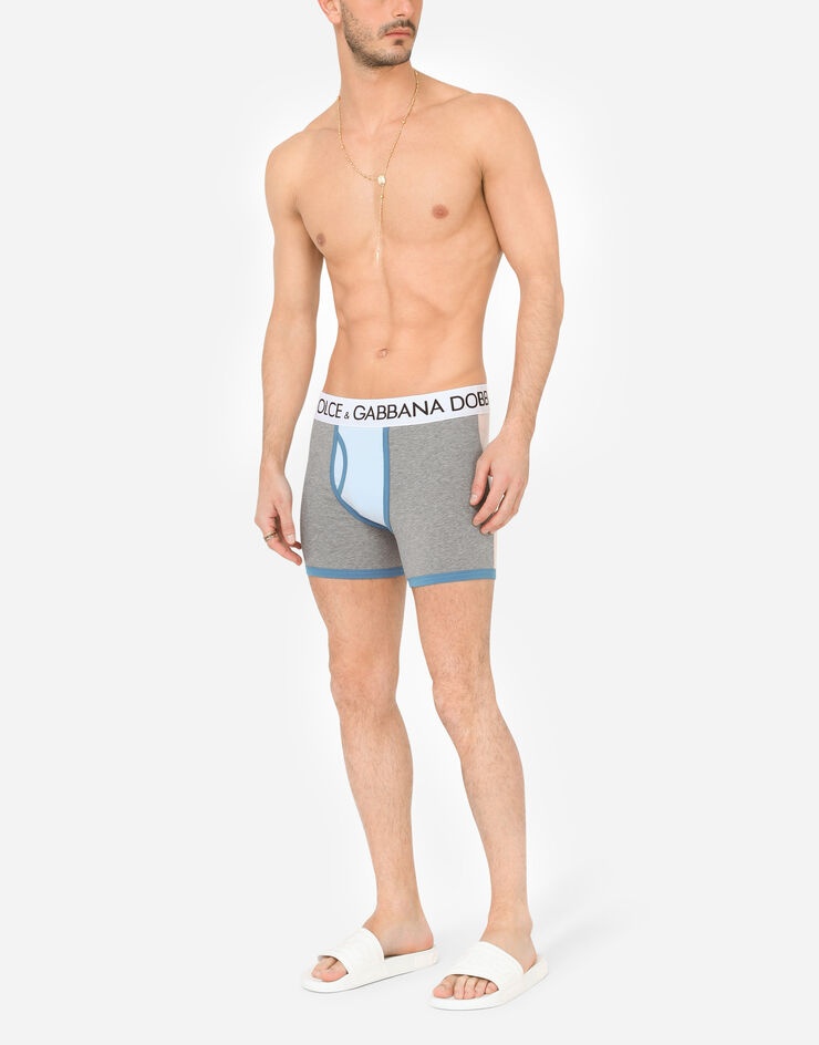 Long-leg stretch cotton patchwork boxers - 2