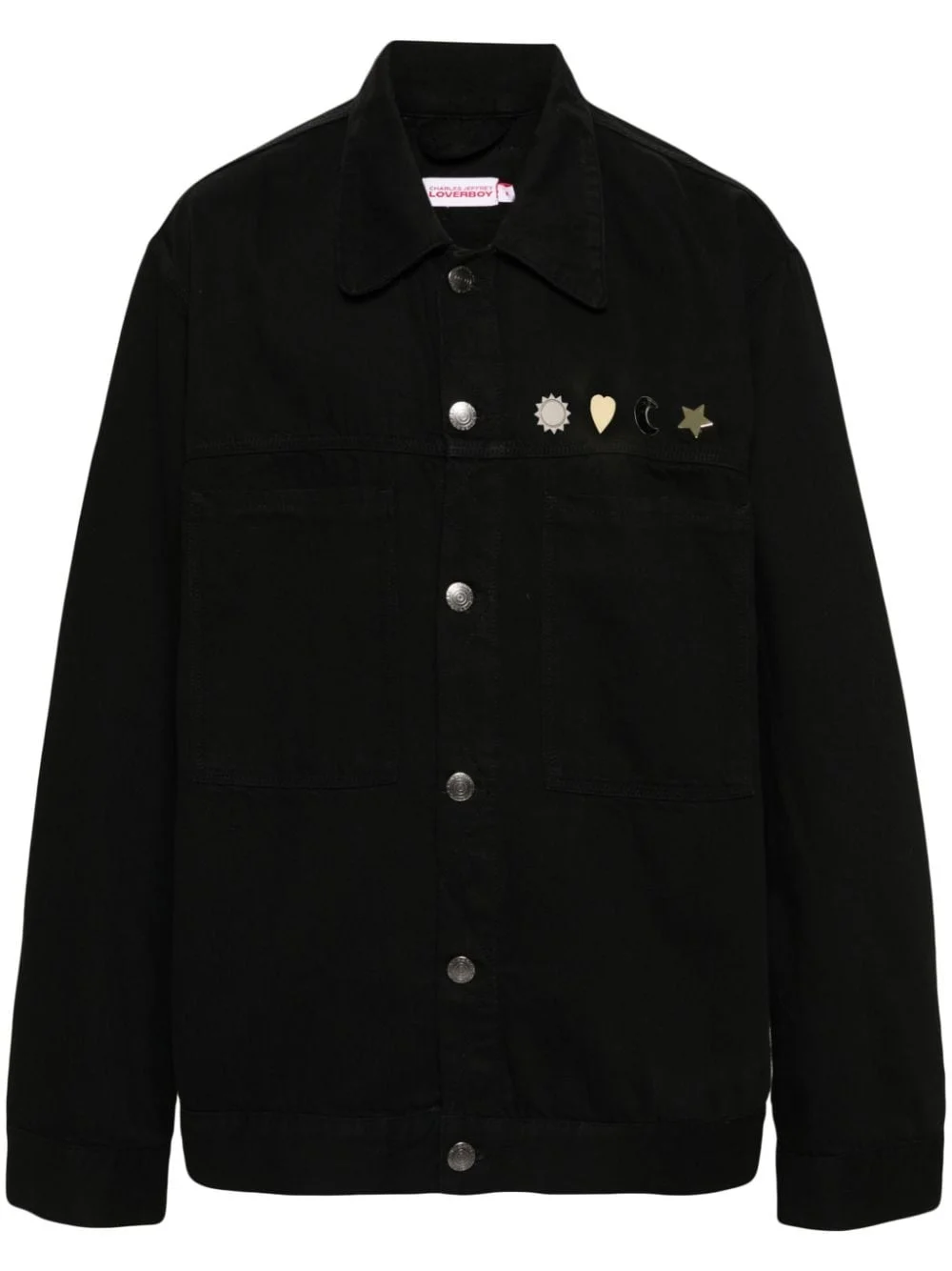 stud-detail denim jacket - 1