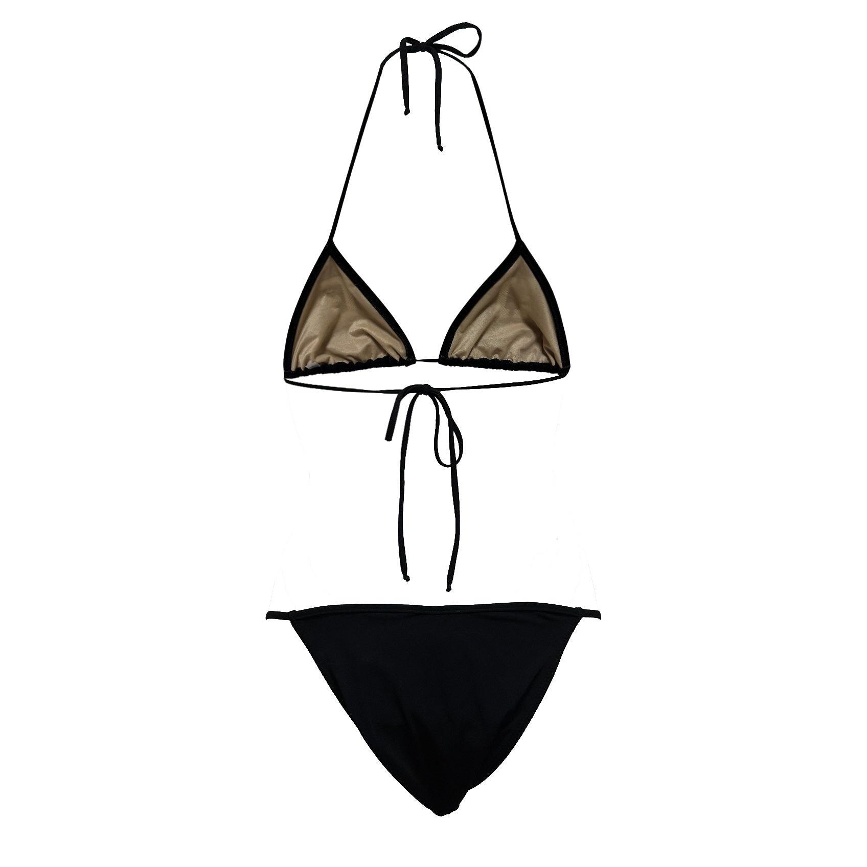 DOLCE&GABBANA Mesh DG Logo Triangle String Bikini - 2