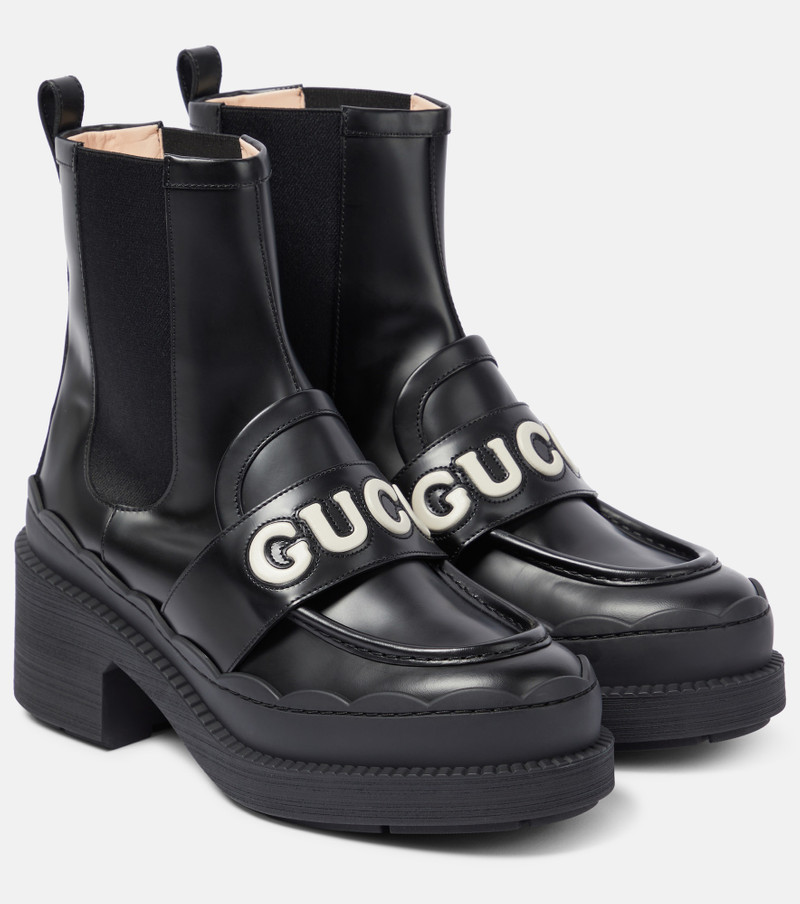 Logo leather ankle boots - 1