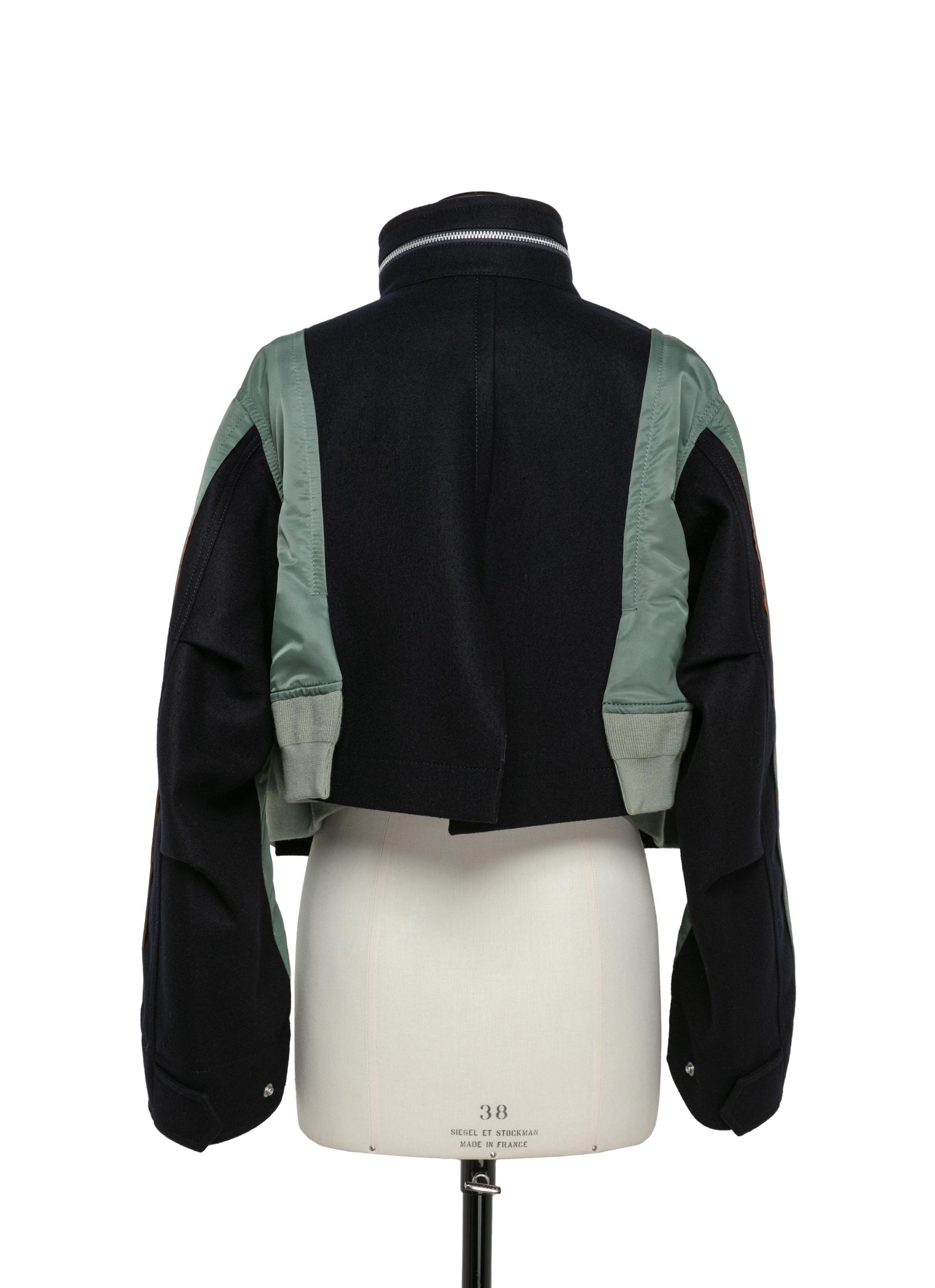 sacai Wool Melton x Nylon Twill Jacket | REVERSIBLE