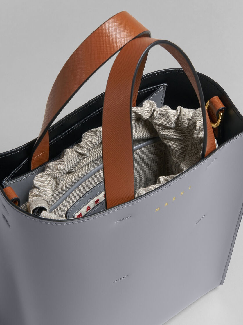 MUSEO MINI BAG IN GREY AND PURPLE LEATHER - 4