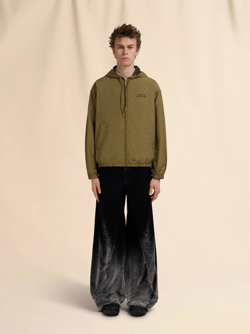 Marni YELLOW AND BLACK CHECKED NYLON JACKET WITH TRUNKAROO LOGO outlook