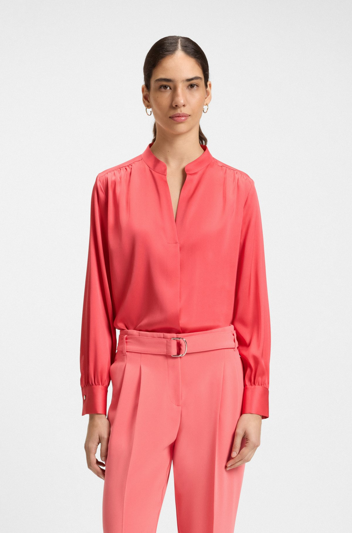 REGULAR-FIT BLOUSE IN STRETCH SILK - 2