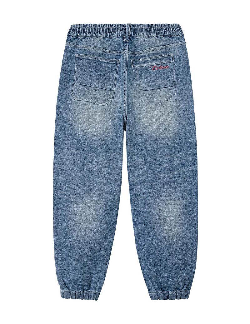 EVISU Henohenomohe Godhead Print Loose Fit Denim Joggers outlook