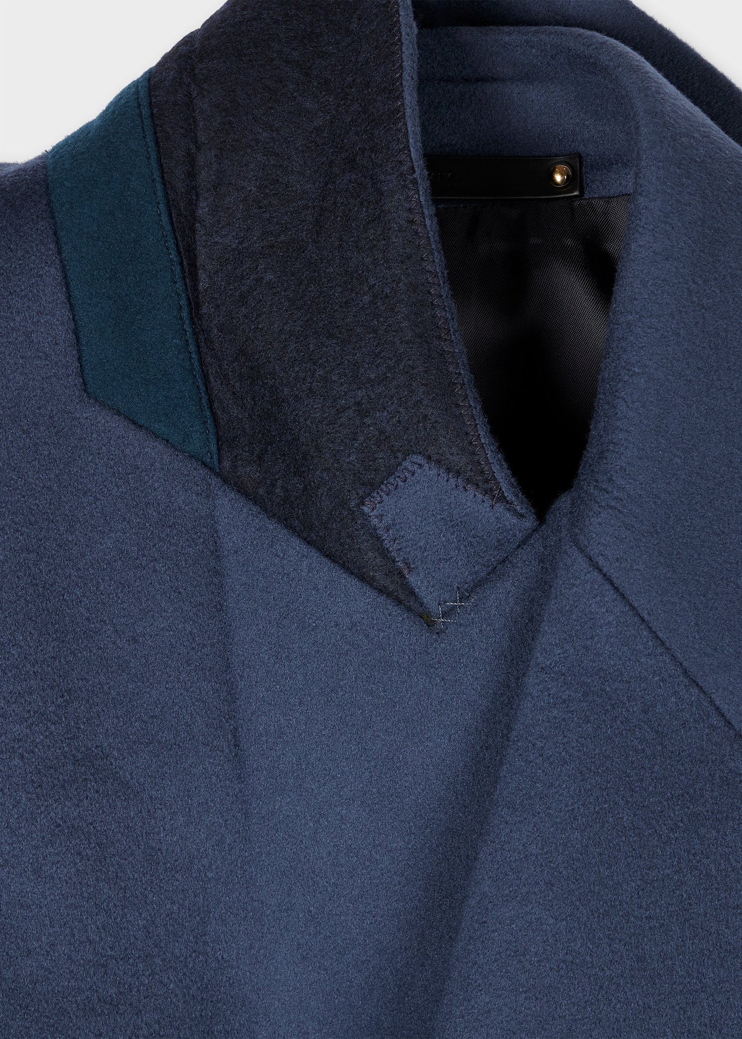 Blue Wool-Cashmere Epsom Coat - 2