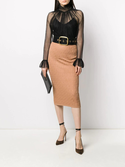 FENDI FF motif knitted skirt outlook