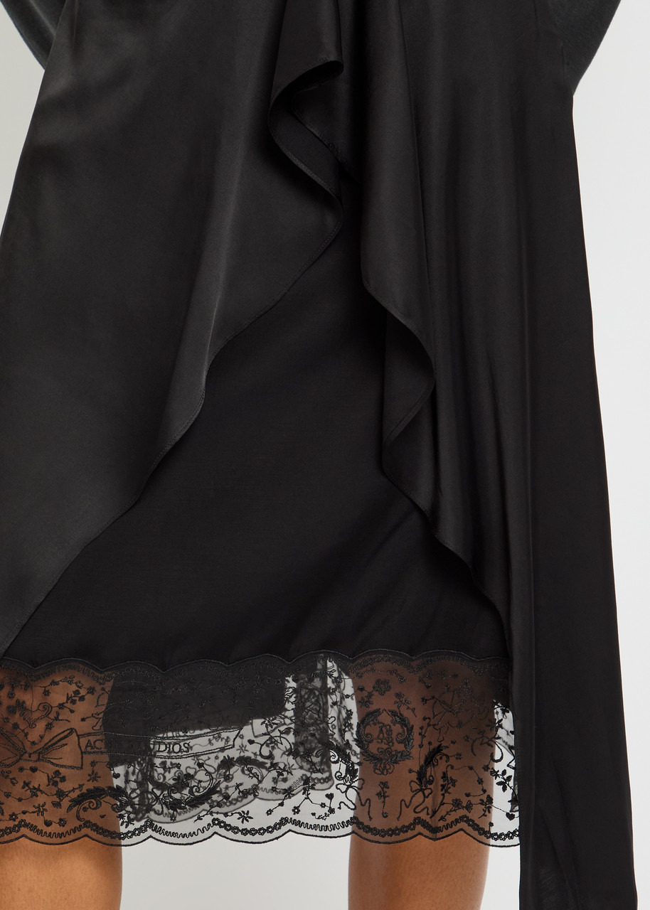 Acne Studios Inouka Asymmetric Satin Midi Skirt - 5