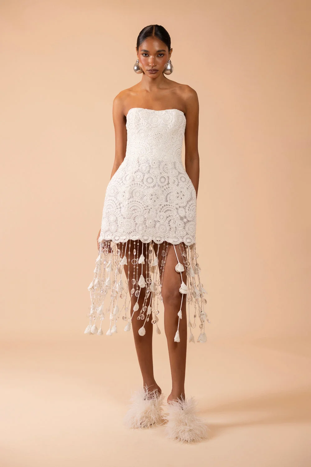 GAL EMBROIDERY FRINGE MINI DRESS (RUNWAY) - 1