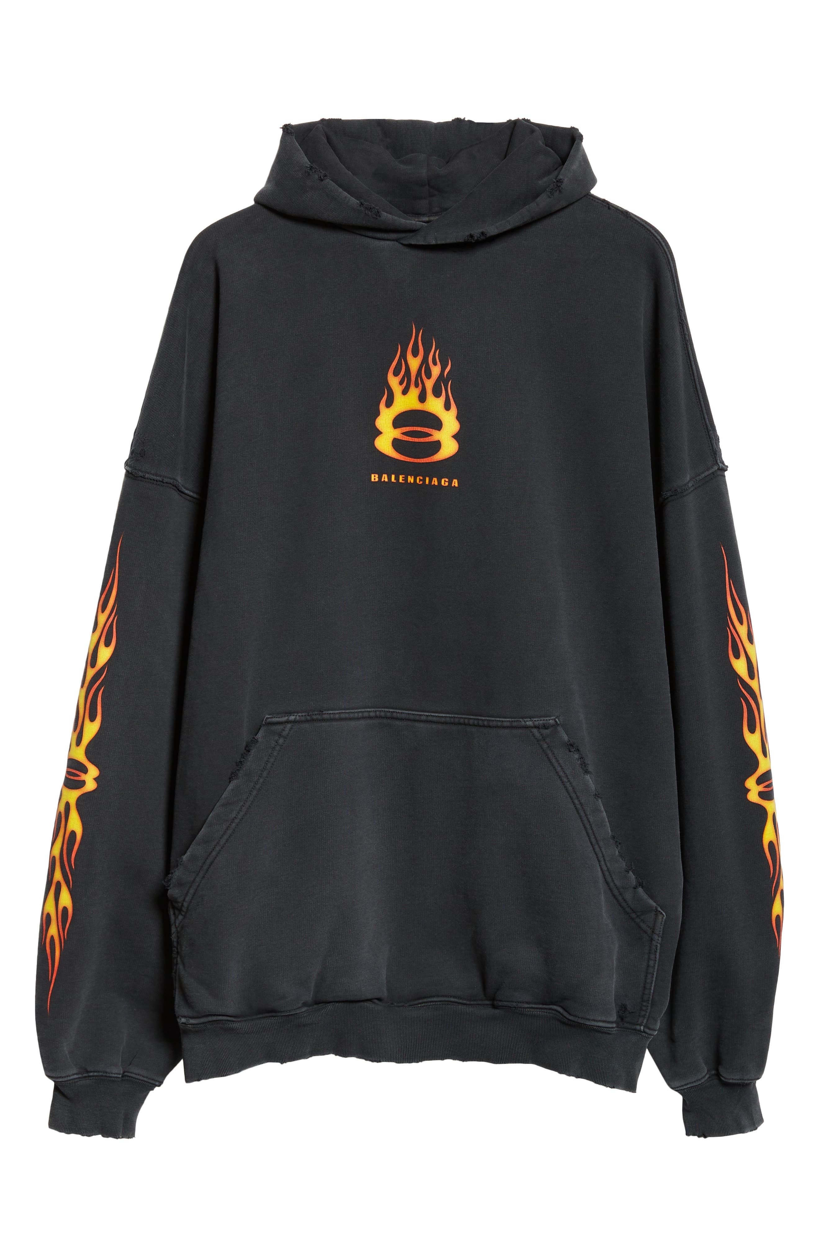 Oversize Burning Unity Cotton Hoodie - 6