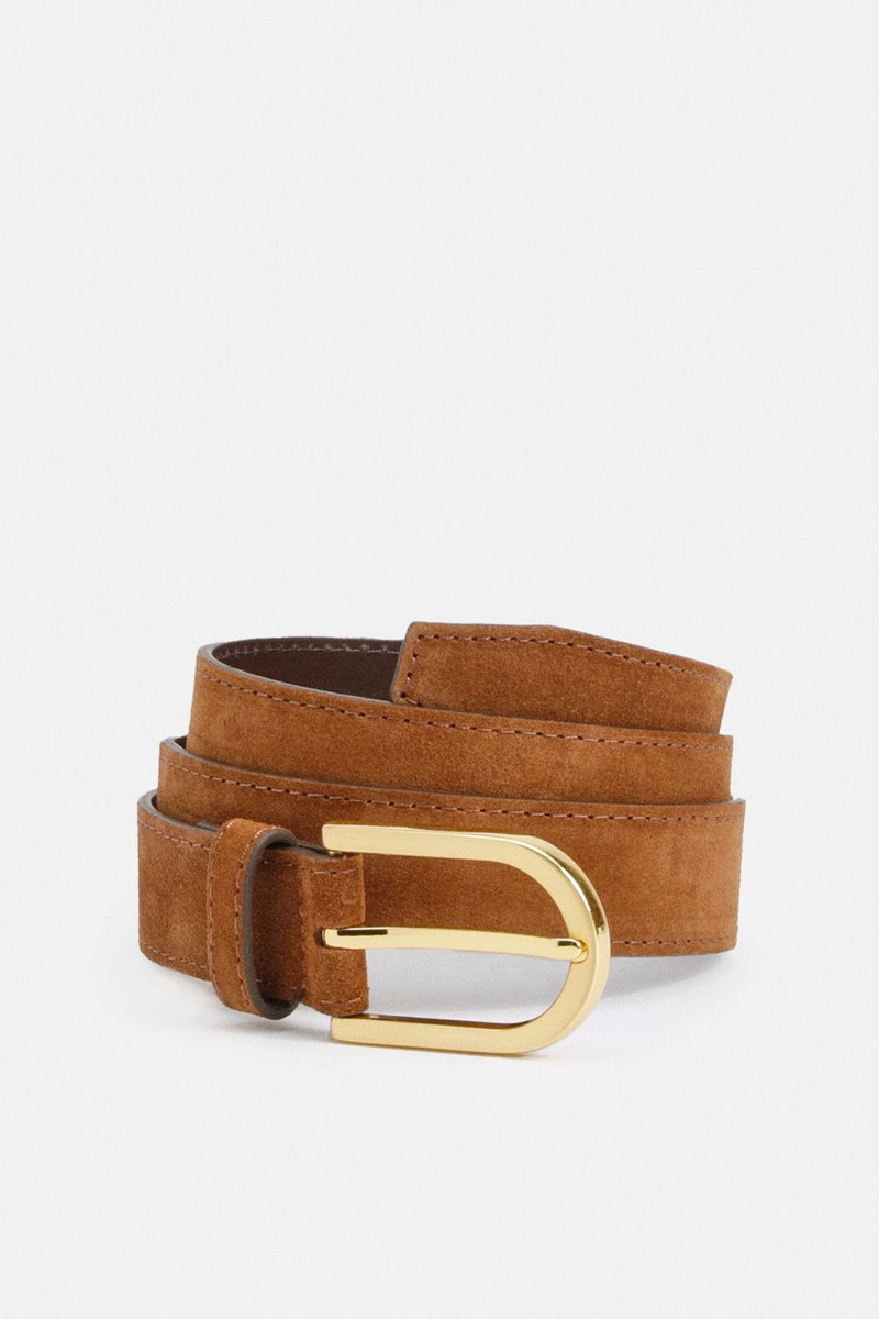 Suede Rounded Buckle Belt 3