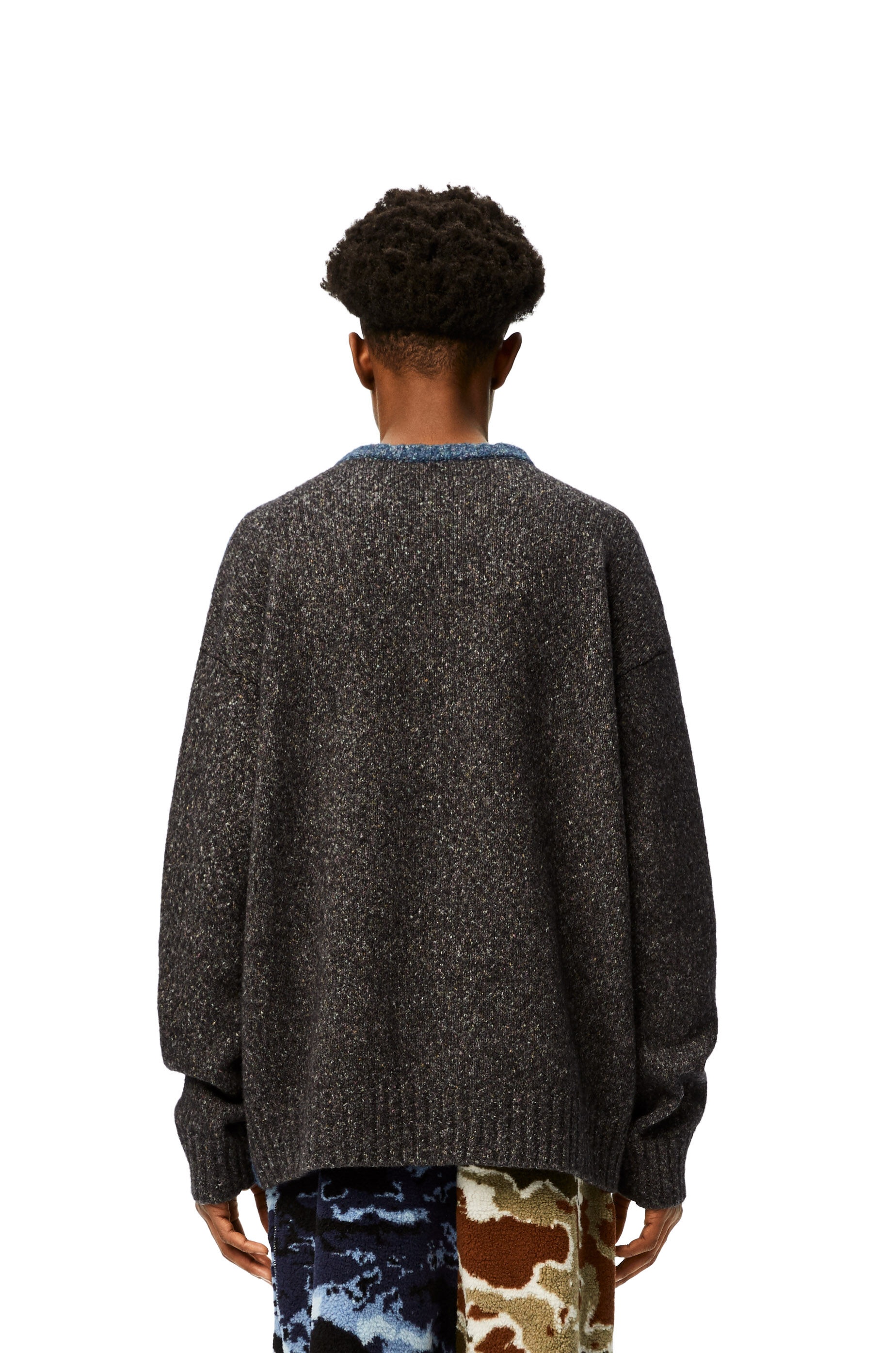 Crewneck sweater in cotton and wool - 4