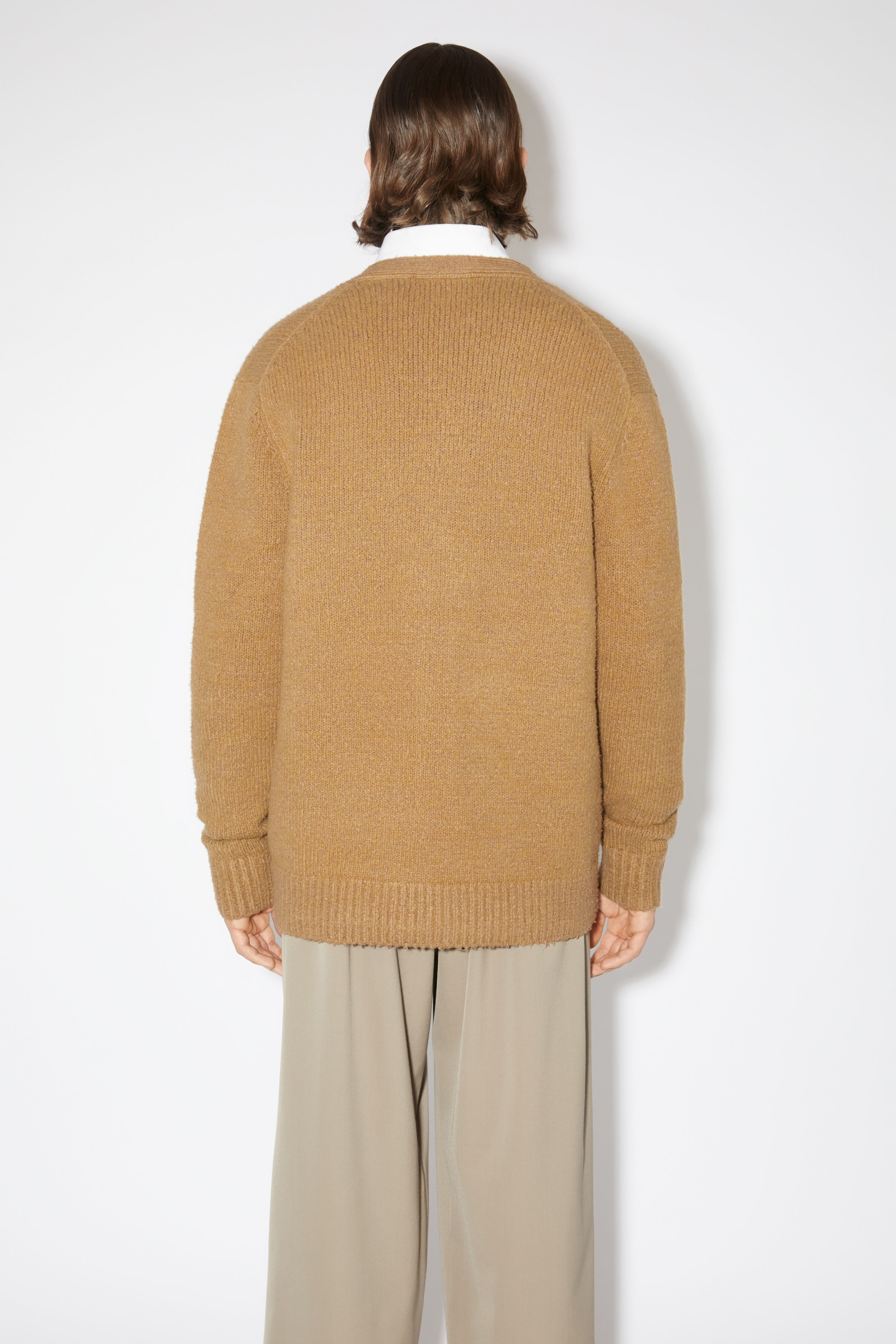 Wool blend cardigan - Camel brown - 3