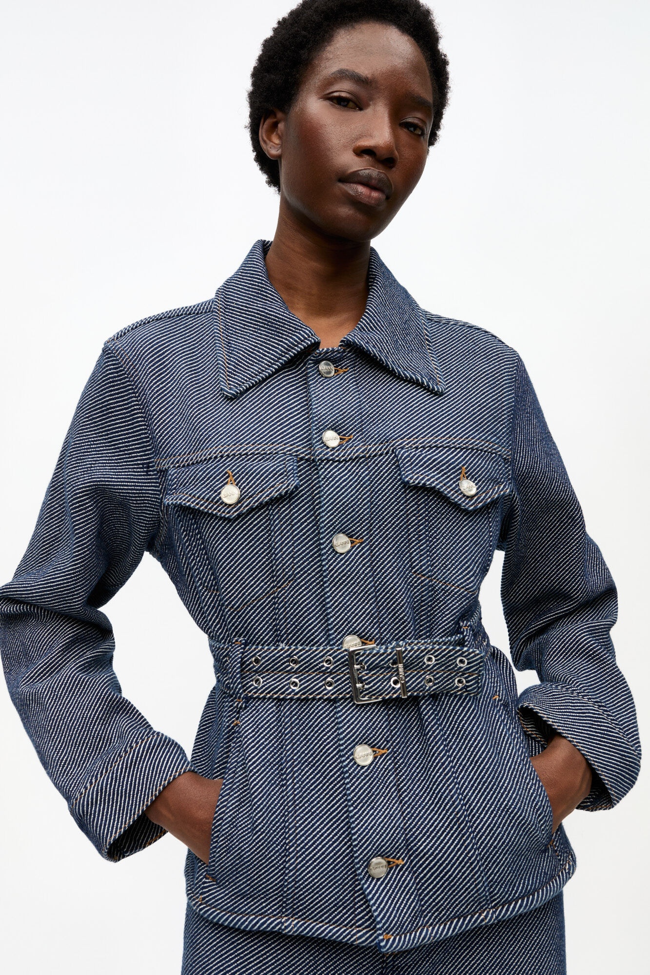 BLUE HEAVY TWILL DENIM SHORT JACKET - 5