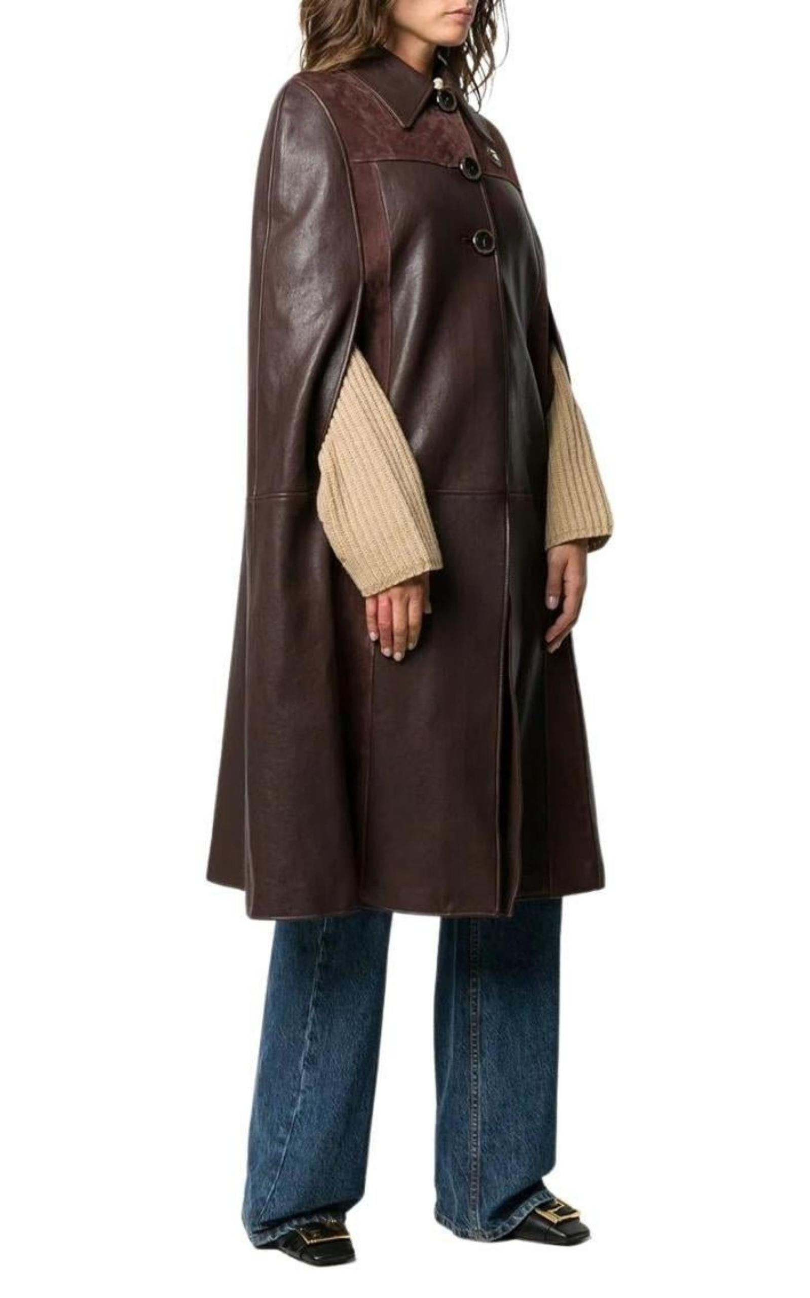 GG-logo Leather And Suede Cape - 3