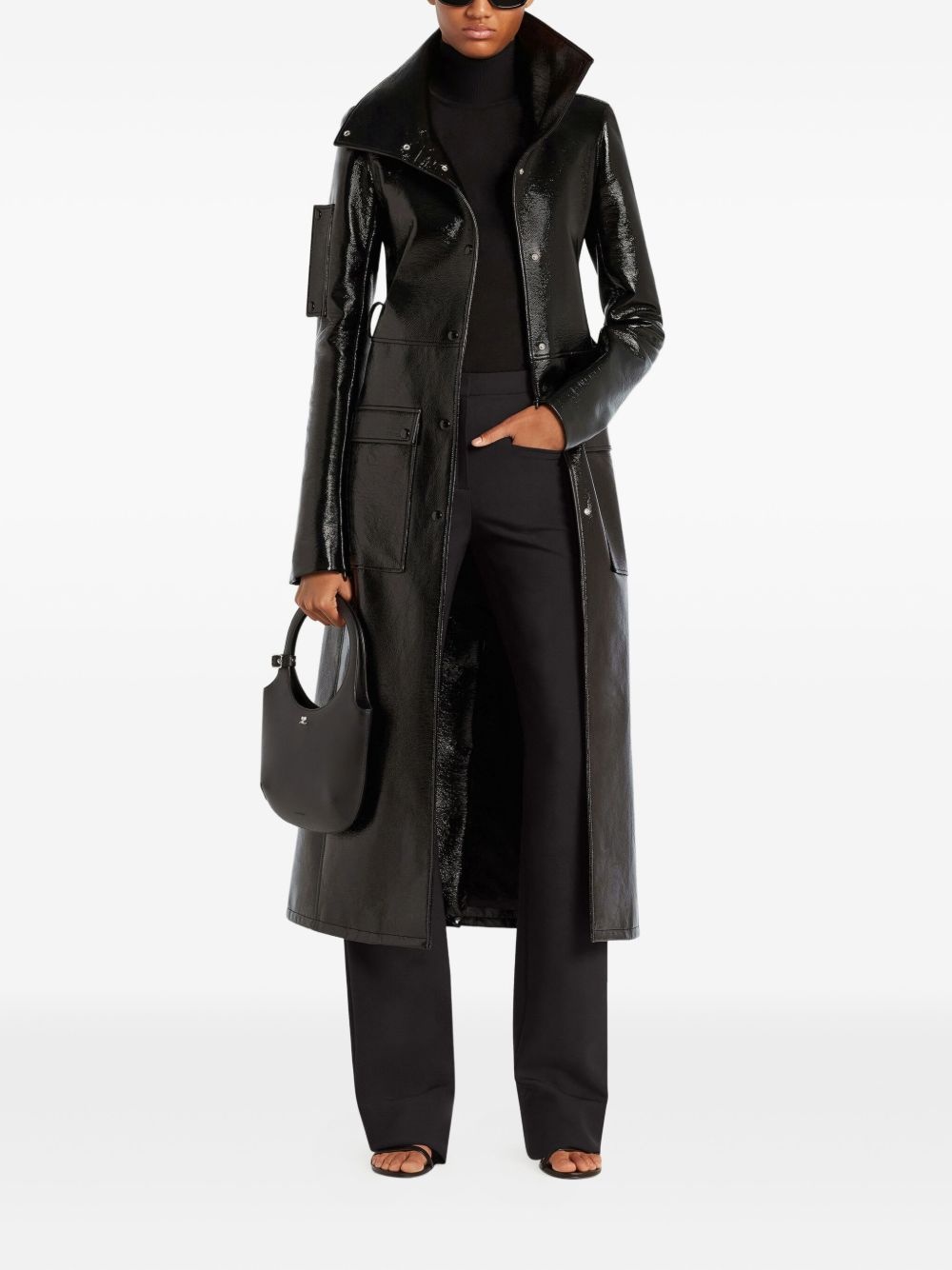 high-shine trench coat - 2
