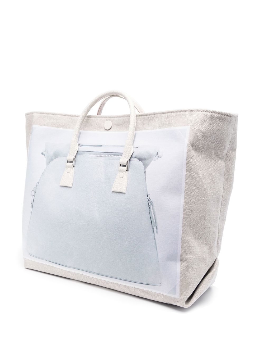 colour-block panel design tote bag - 4