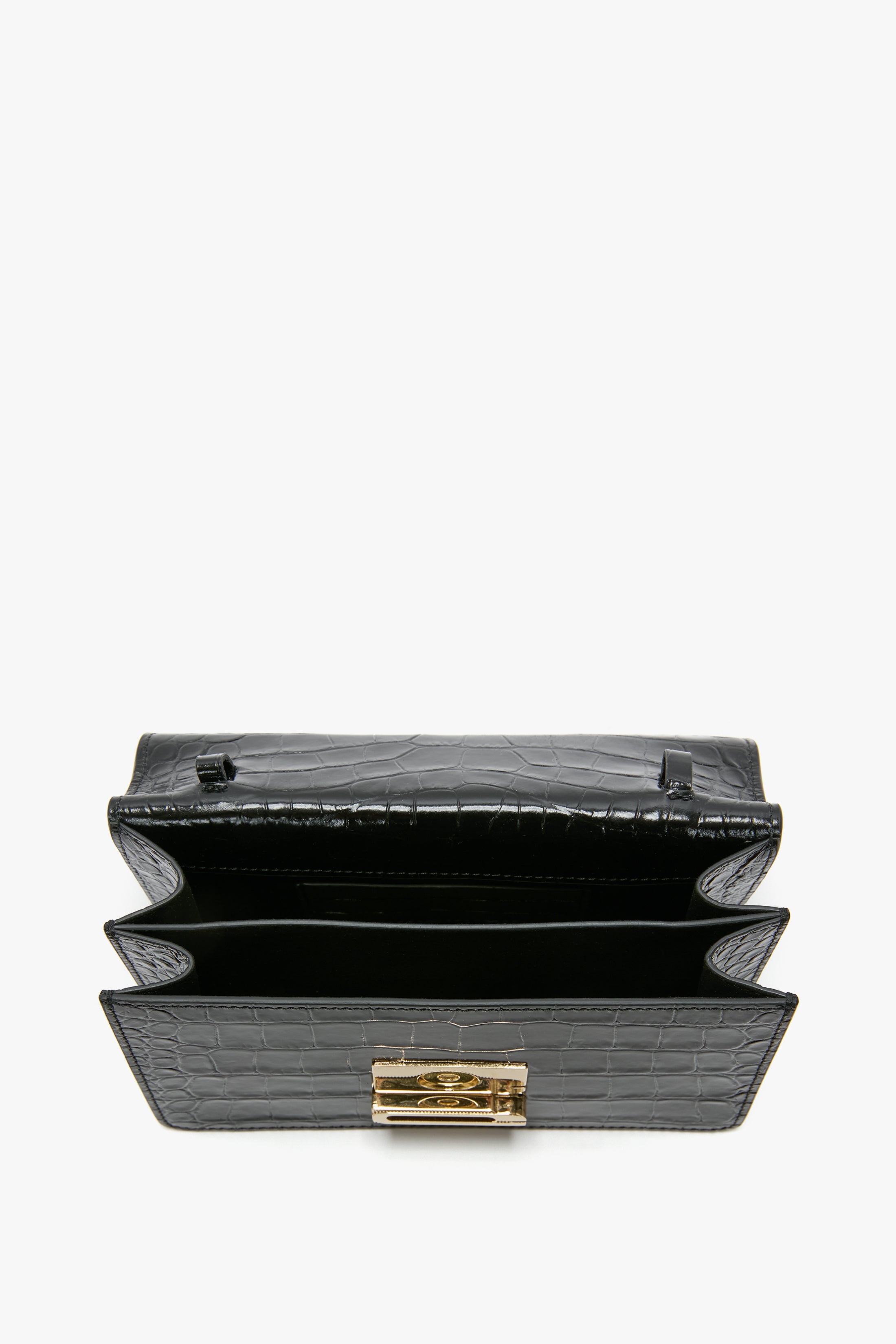 Mini Dorian Bag In Black Croc Embossed Leather - 5
