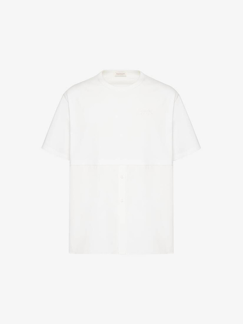 Alexander McQueen Men's Hybrid T-shirt in White outlook