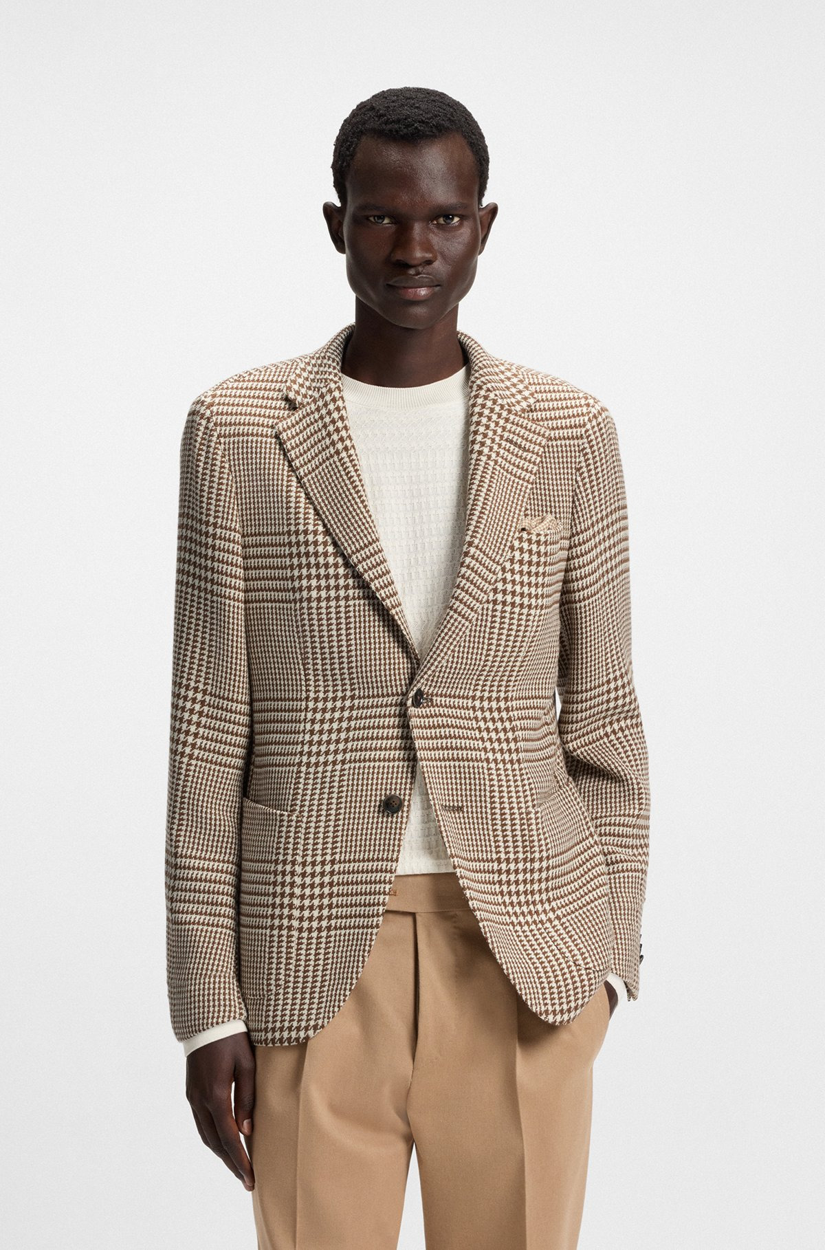 SLIM-FIT BLAZER IN CHECKERED WOOL - 2