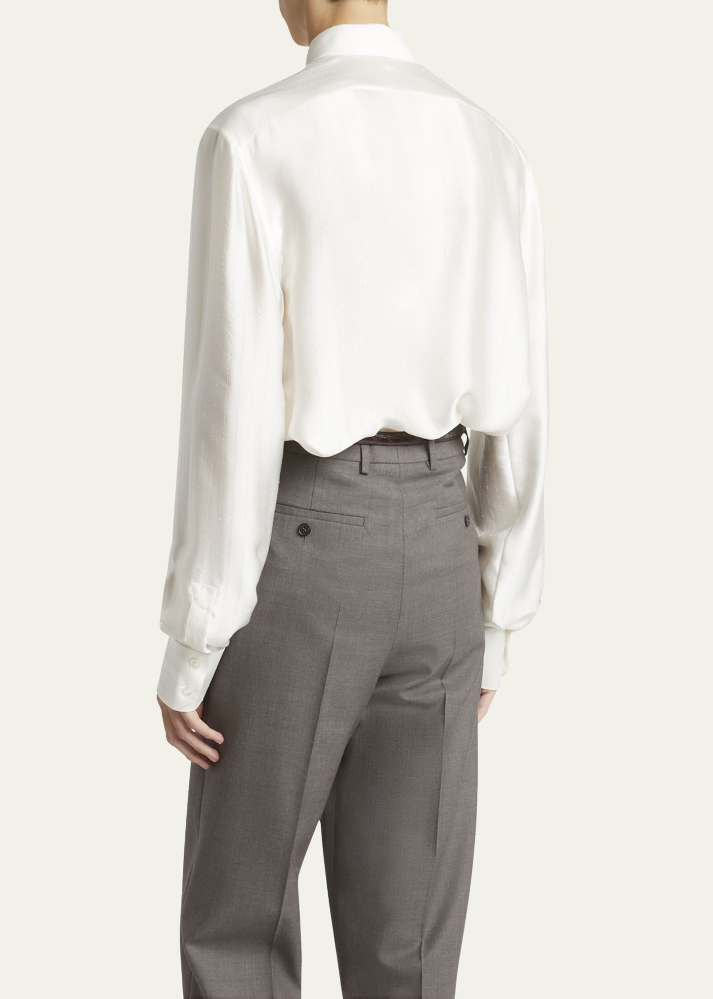 Men's Striped Satin Dress Shirt - 3