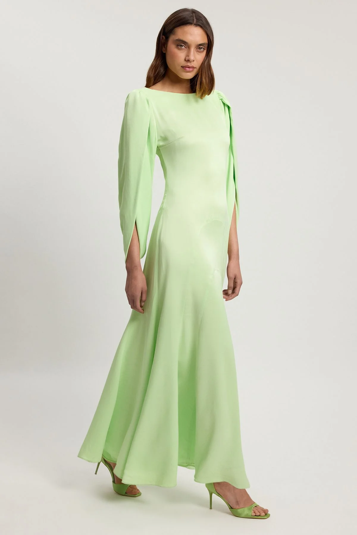 Petite Satin Soft Midi Dress - 1