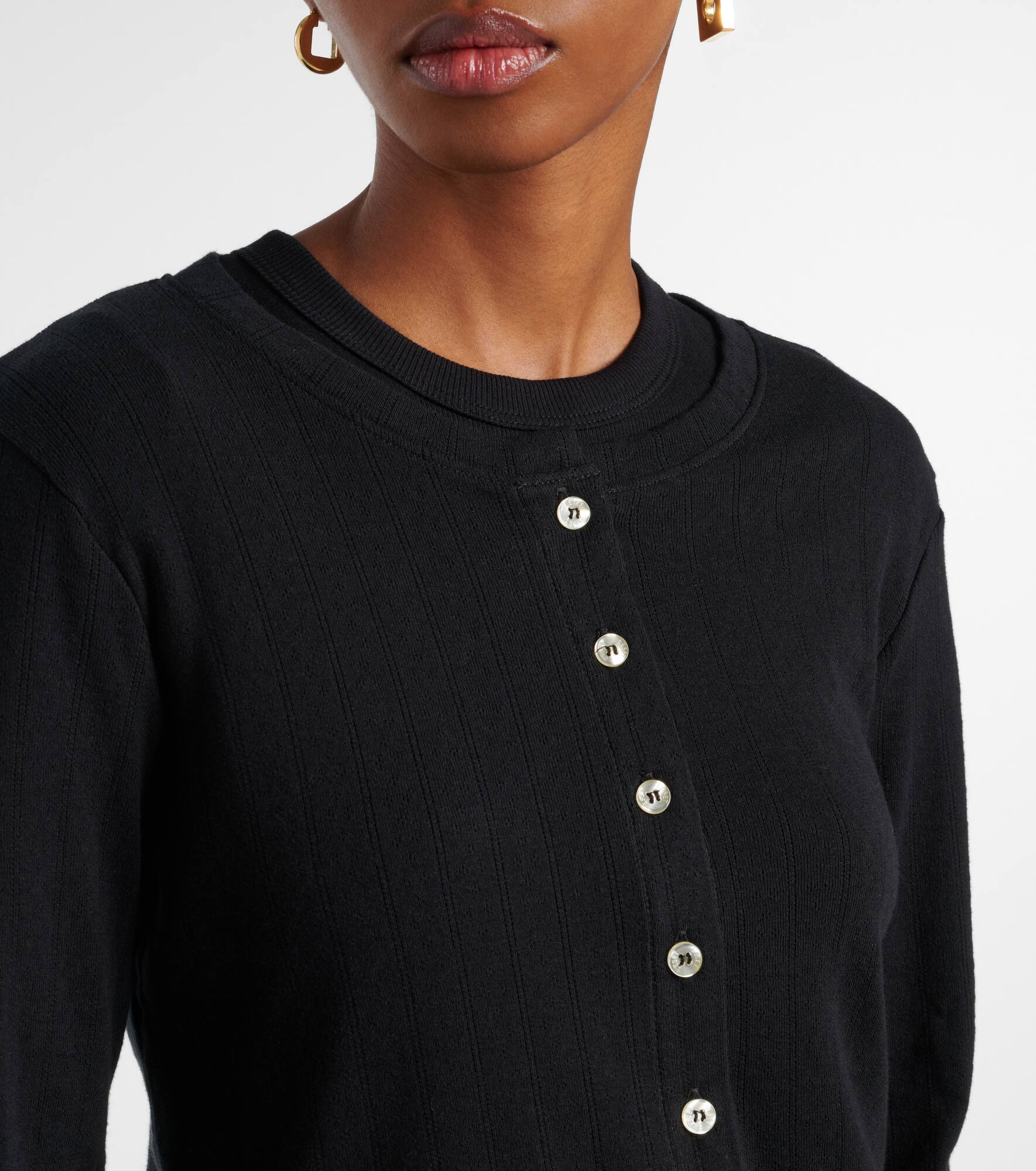 Pointelle cotton cardigan - 4