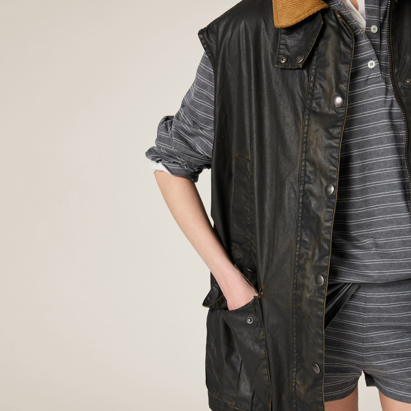 Resin-finish poplin vest 4
