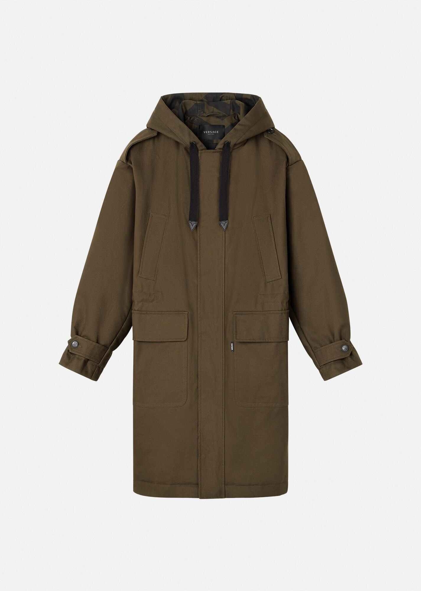 La Greca Print Gabardine Parka - 1