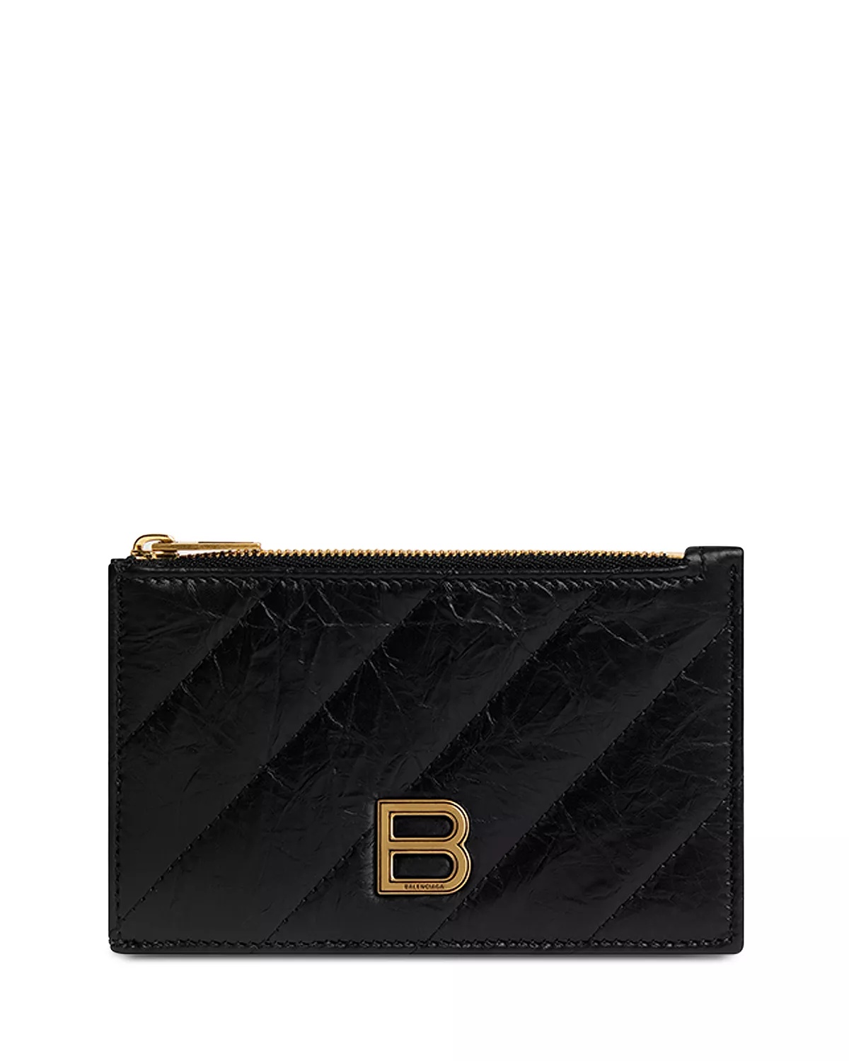 ★BALENCIAGA★ Crush Quilted Long Coin Card Holder Black 766 Medium-766465210J11000_F.jpg?v=4