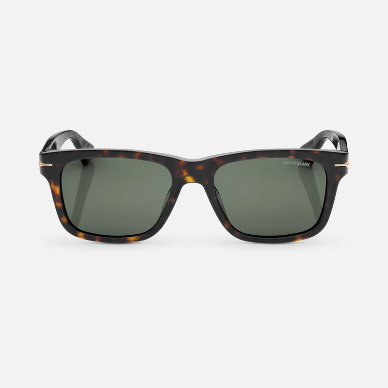 Rectangular Sunglasses with Havana Colored Acetate Frame 1