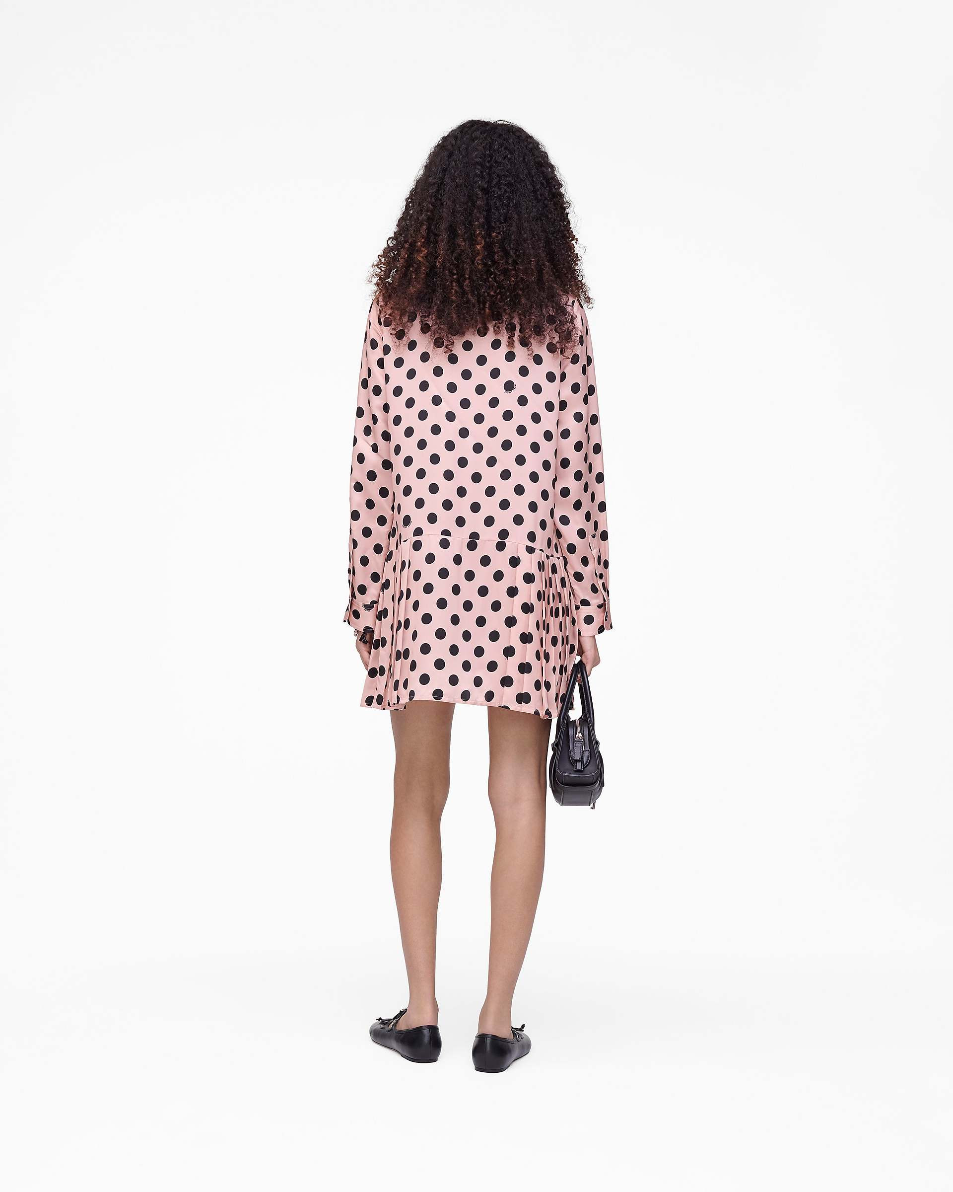DOTS BOW PLEATED DRESS - 4