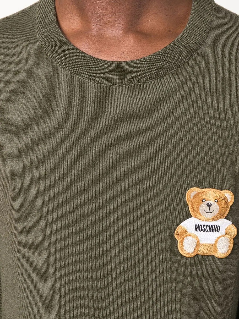 Teddy Bear patch crew-neck jumper - 5