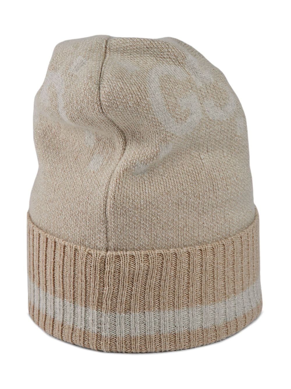 GG Damier-jacquard cashmere beanie - 3