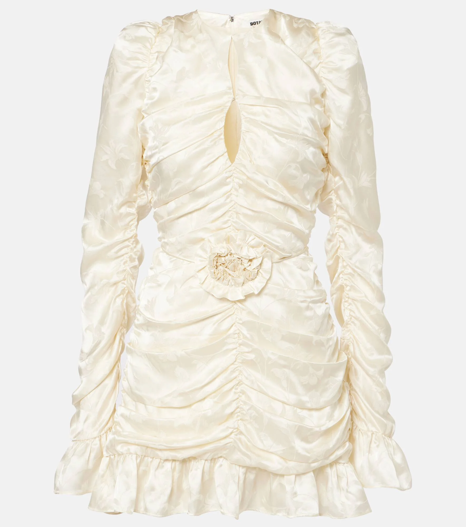 Bridal ruched silk satin minidress - 1