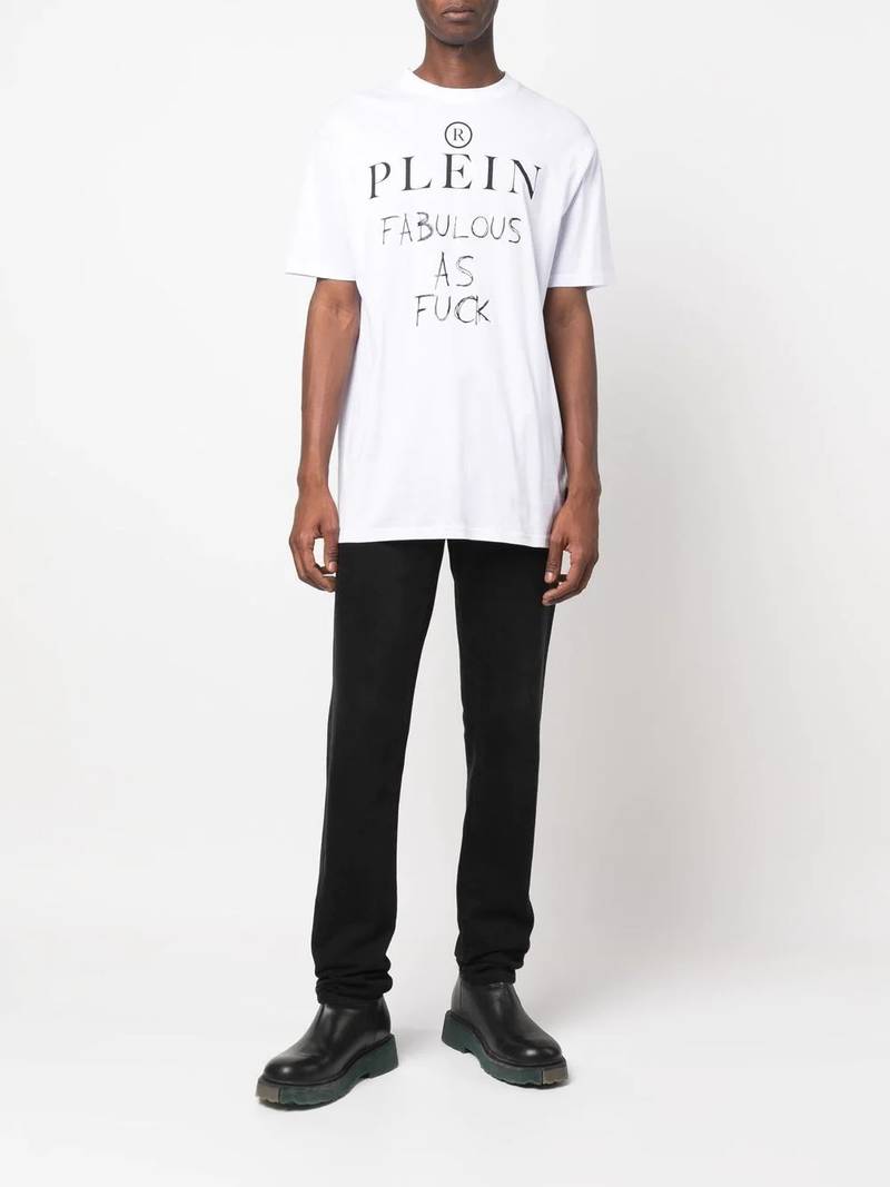 PHILIPP PLEIN slogan print T-shirt outlook
