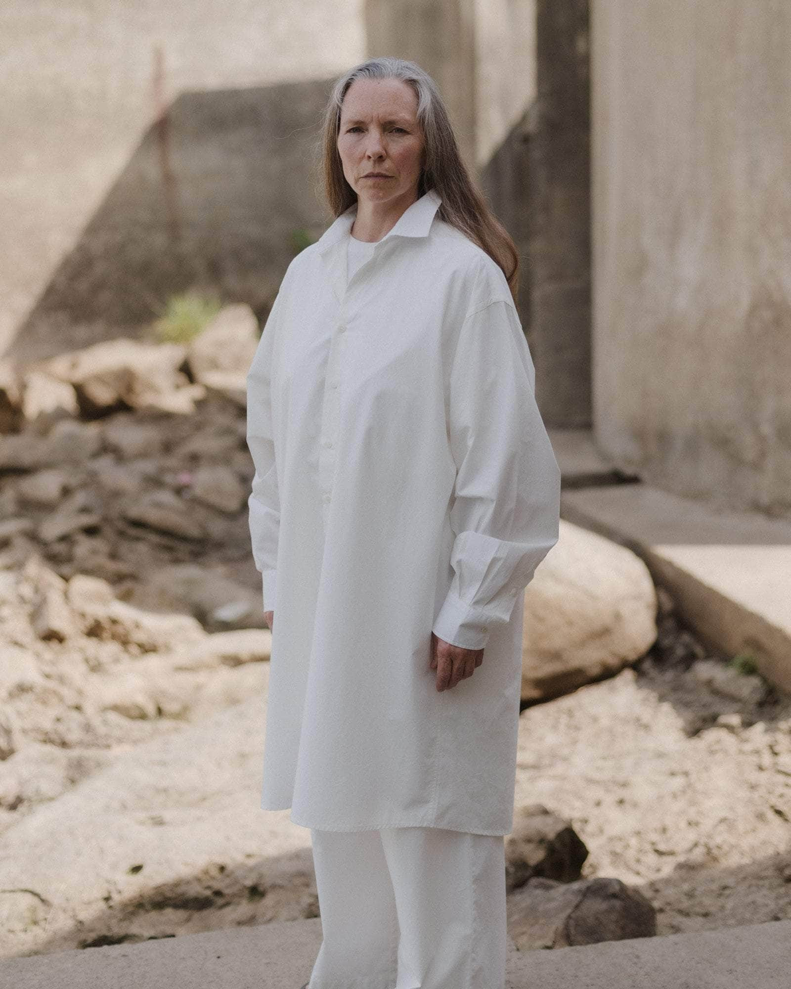 Claude Shirt Dress - Organic Cotton Poplin - 4