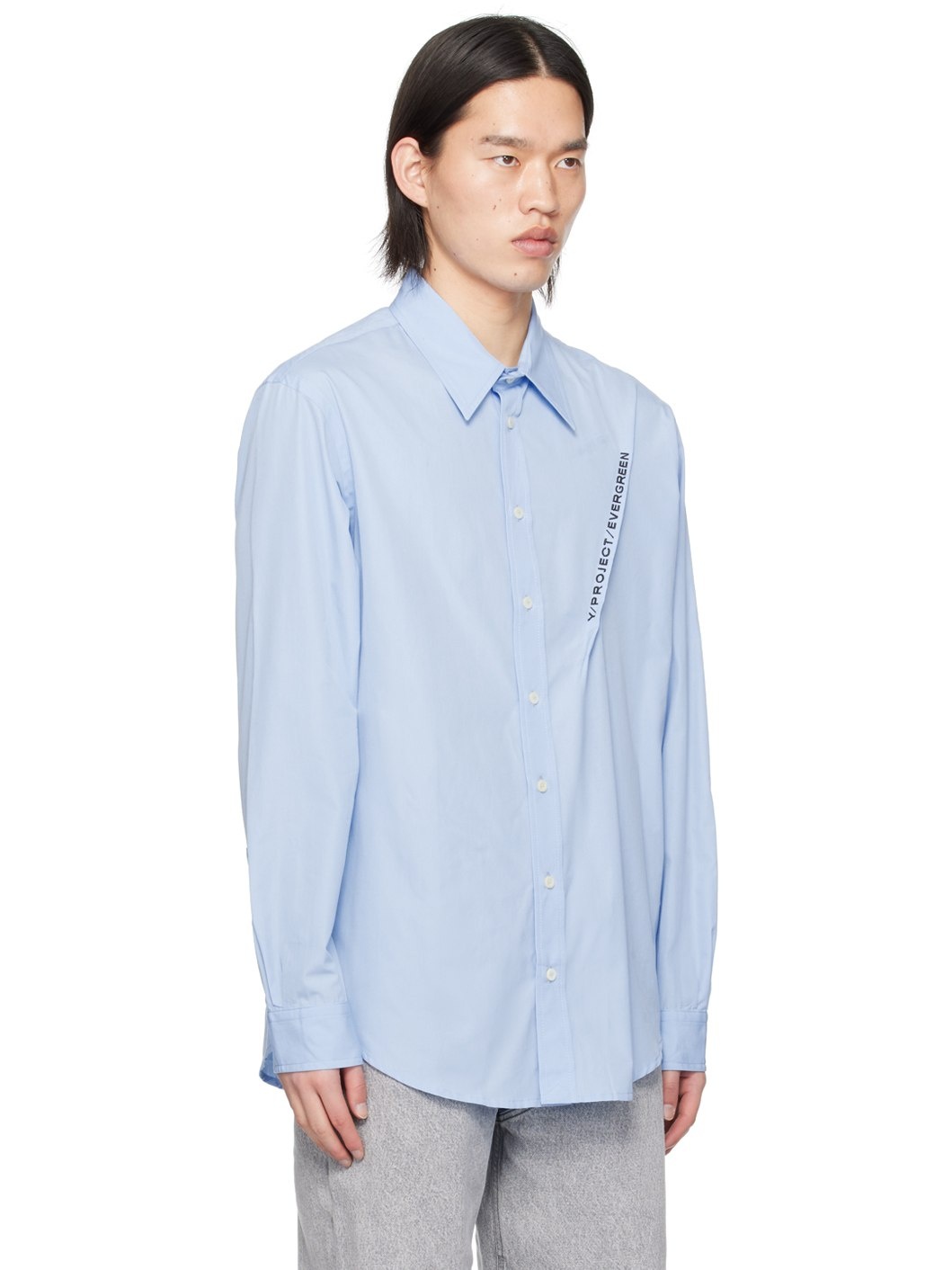 Blue Pinched Seam Shirt - 2