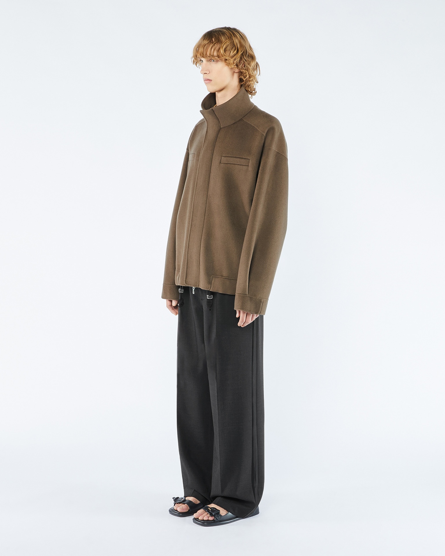 DUFAN - Double wool silk bomber - Clay - 2