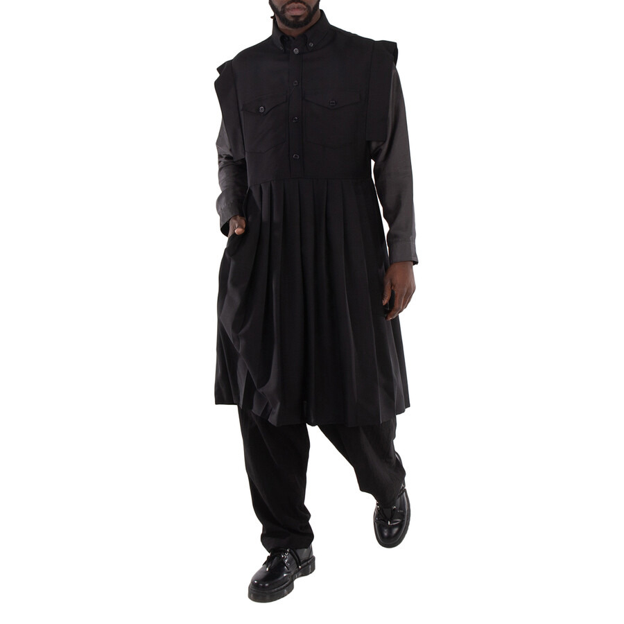 Burberry Men's Pleated Mohair & Wool Kilt Shirt Dress - 2