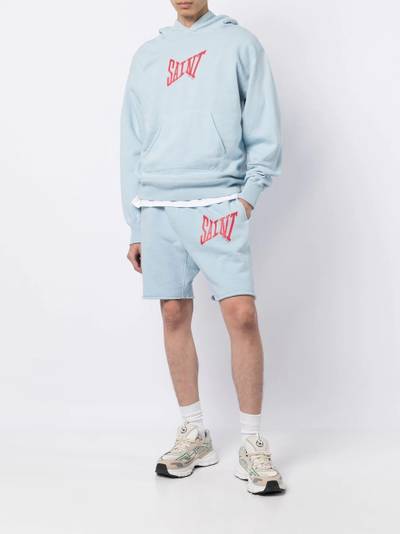 SAINT M×××××× logo-print cotton hoodie outlook