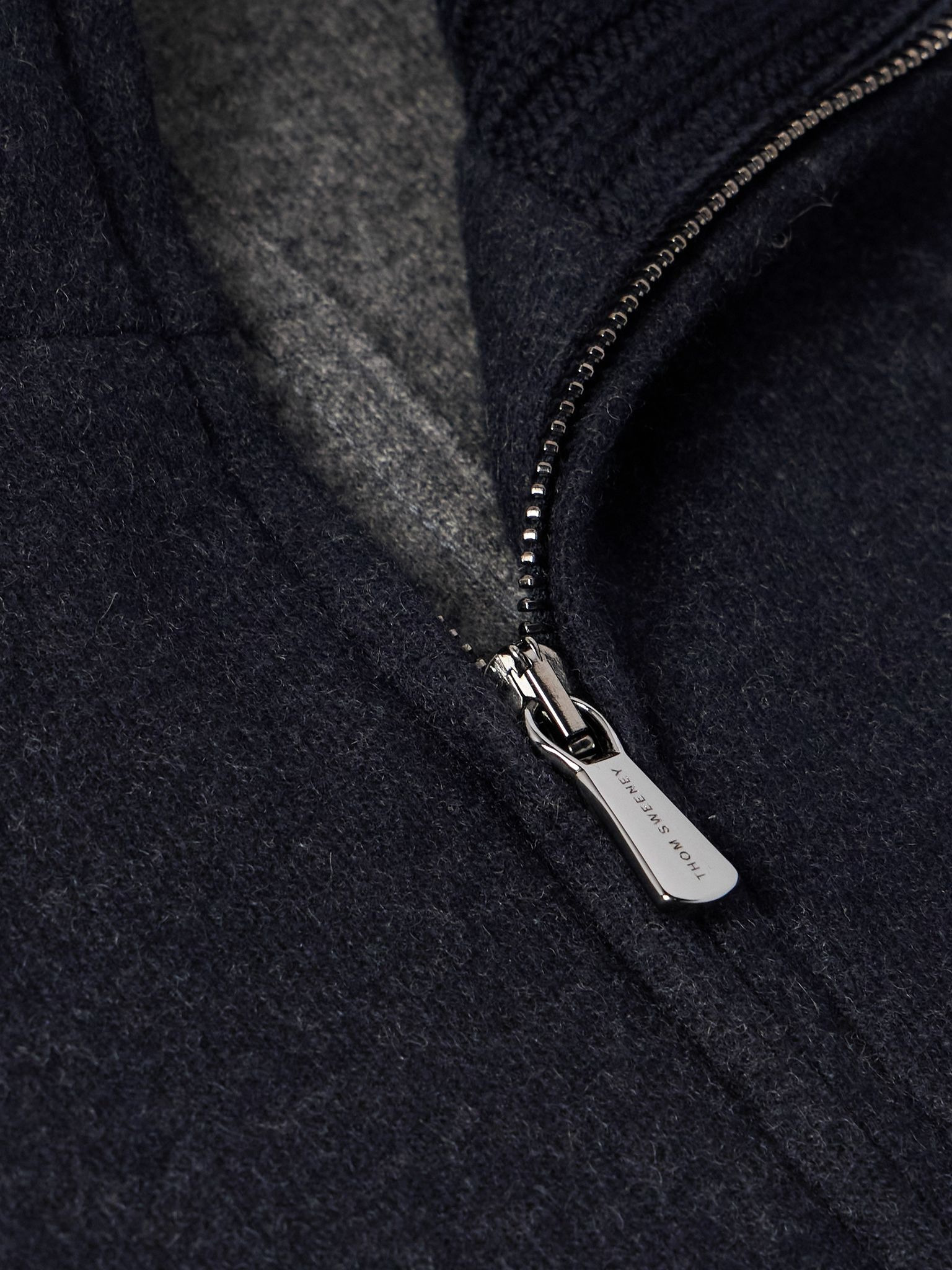 Cashmere-Blend Felt Bomber Jacket Navy - 4